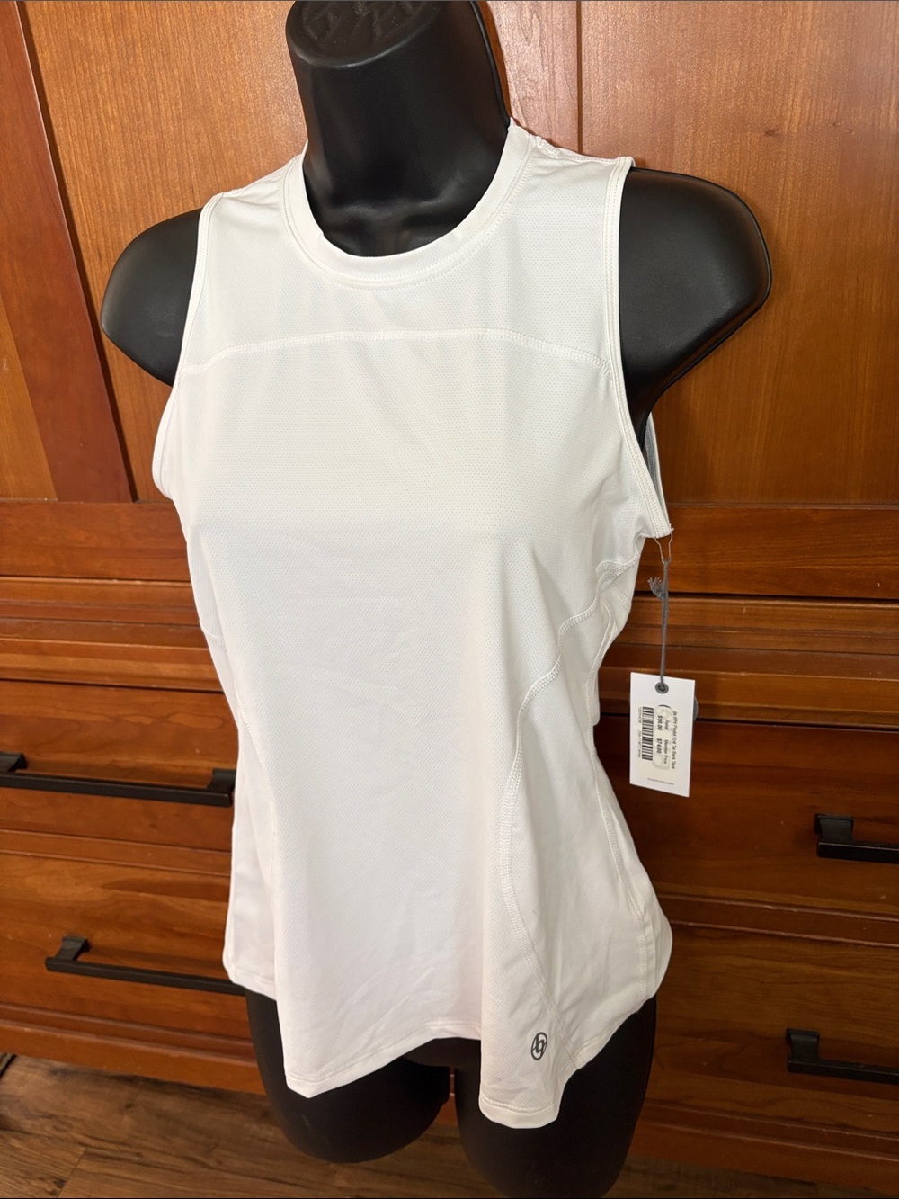 Lija White Performance tennis pickleball Tank with Back Tie NWT